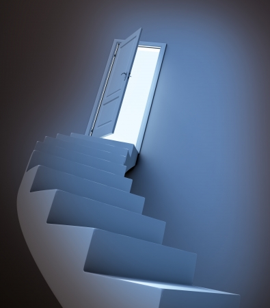 Abstract stairway leading to lightの写真素材
