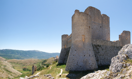 Abruzzo, Italy - June 13, 2012  The park of Rocca Calascio, the Castleのeditorial素材