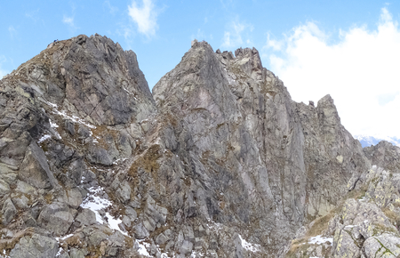 Meran, Italy  South Tyrol walking into the landscape of Alps Sarentineの写真素材