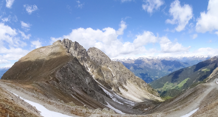 Meran, Italy  South Tyrol walking into the landscape of Alps Sarentineの写真素材