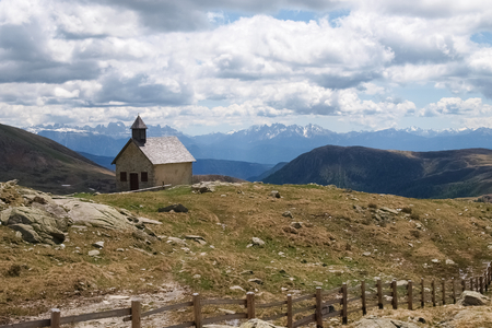 Meran, Italy  South Tyrol walking into the landscape of Alps Sarentineの写真素材