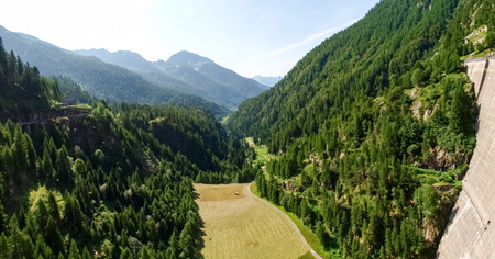 Vallemaggia, Ticino, Switzerland: Dam of elder, diga del sambuco.の写真素材