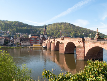 Heidelberg, Germany - April 20, 2015: Karl-Theodor-Brcke, is one of the oldest in Germany, known as early as 1248, on the banks of the river Neckarのeditorial素材
