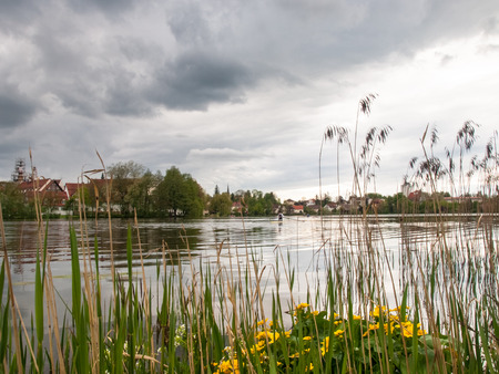 Bad Waldsee, Germany: City lake nestled in the parkの写真素材