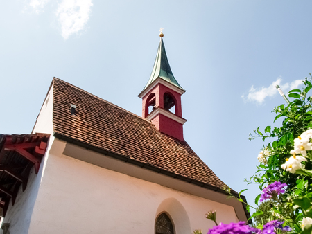 Appenzell, Switzerland - Juli 07, 2015: Appenzell town. Typical old houses and colorful wooden as usual.のeditorial素材