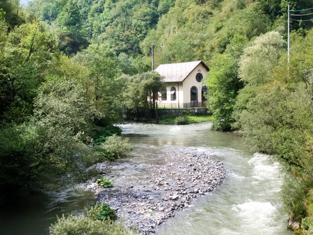 Val Taleggio, Italy - August 25, 2015: Ravines of Taleggio valley.のeditorial素材