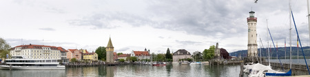 Lindau, Germany - May 2, 2015: The Lighthouse at the entrance of Marina.