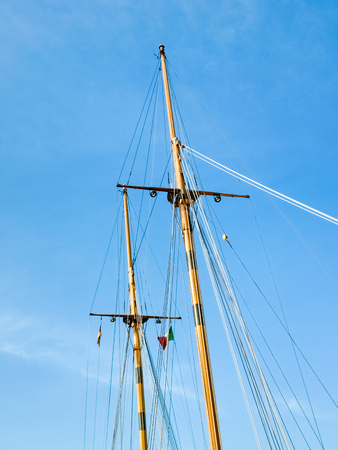 Oneglia, Italy - June 9, 2015: Yachts moored in the Ligurian port.