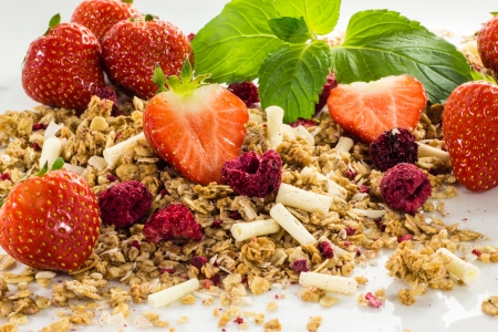 Cereal with fruitsの写真素材