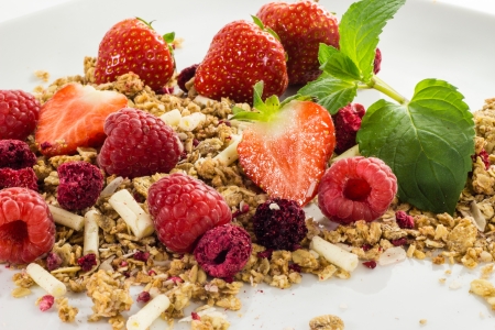 Cereal with fruitsの写真素材