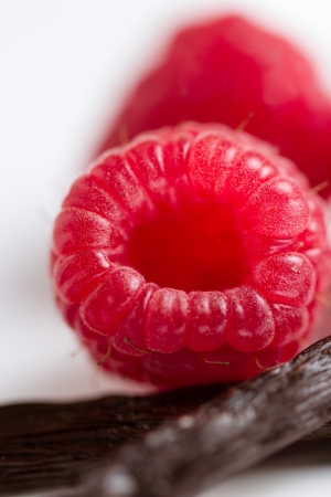 Raspberry with vanillaの写真素材