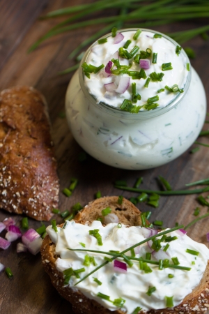 Curd with herbsの写真素材