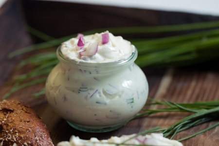 Curd with herbsの写真素材
