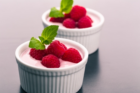 Raspberry yogurtの写真素材