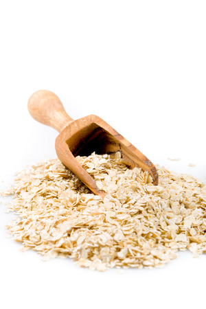 pile of oatmeal with white backgroundの写真素材