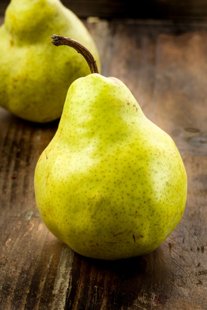 Fresh Pears  on a wooden undergroundの写真素材