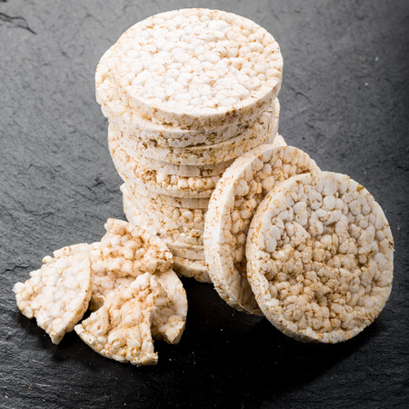 rice wafers isolated on a backgroundの写真素材