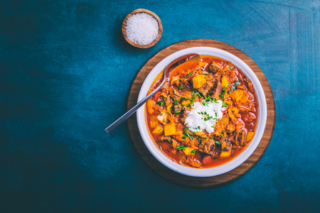 Stew with beef peppers and sauerkraut to goulash Artの写真素材