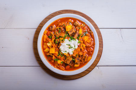 Stew with beef peppers and sauerkraut to goulash Artの写真素材
