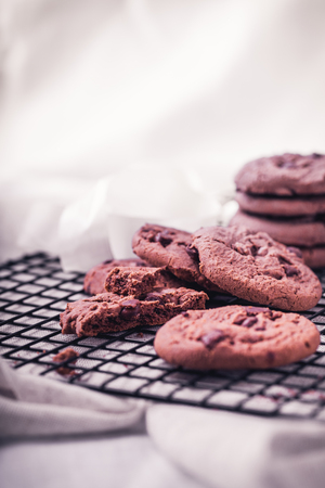 Cookies on a gridの写真素材