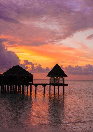 The Water villa Lagoon Maldives resort Landscapeの写真素材