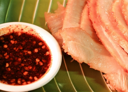 The Spicy Grill Pork of Thai Foodの写真素材