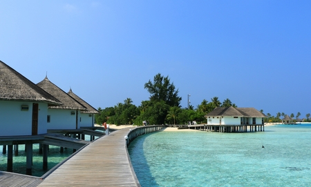 The Maldives Beach Landscape view on Vacation tripのeditorial素材