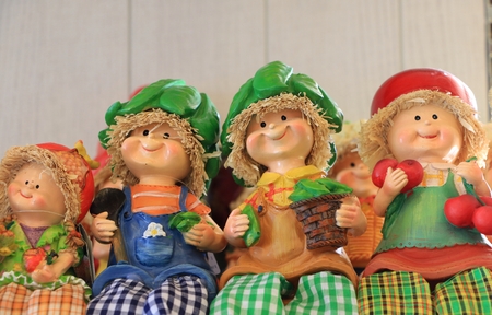 The Doll Team Wood engraving Art designの写真素材