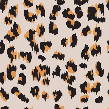 Leopard brown skin seamless pattern.