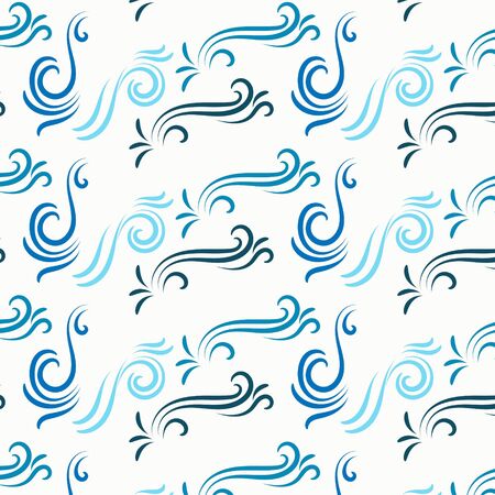 Pattern of spiral motifs of shade of blue on a white backgroundのイラスト素材