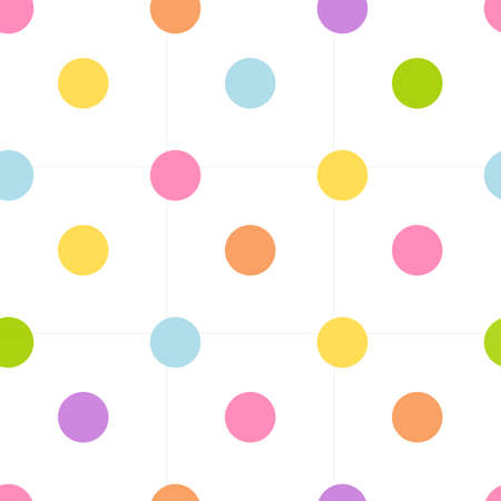 Seamless pastel colorful polka dot pattern.のイラスト素材