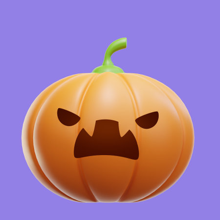 Halloween Pumkin with eyes glowing inside 3D Renderingの写真素材