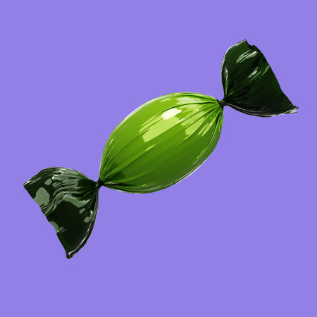 3D rendering of halloween candy icon illustration isolated on purple backgroundの写真素材