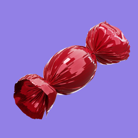 3D rendering of halloween candy icon illustration isolated on purple backgroundの写真素材