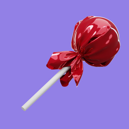 3D rendering of halloween candy icon illustration isolated on purple backgroundの写真素材