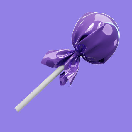 3D rendering of halloween candy icon illustration isolated on purple backgroundの写真素材