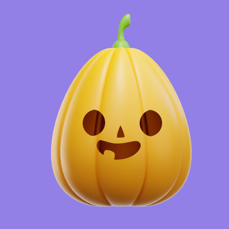 Halloween Pumkin with eyes glowing inside 3D Renderingの写真素材