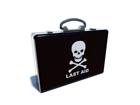 black briefcase with skull   bones