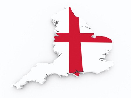 England flag on 3d mapの写真素材