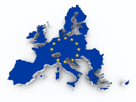 map europe union flag on white isolatedの写真素材