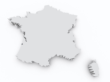 france 3d map on white isolatedの写真素材