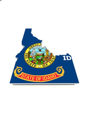 idaho state flag on 3D mapの写真素材
