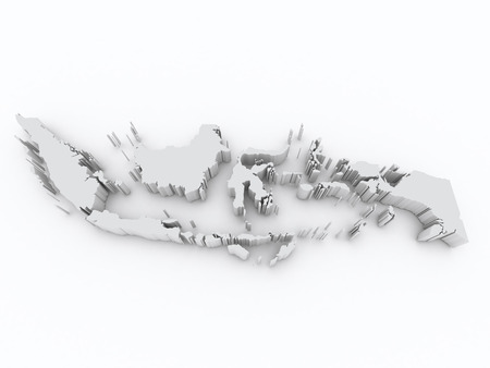 indonesia flag 3d mapの写真素材