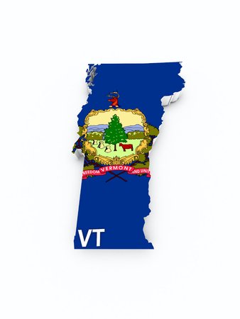 vermont state flag on 3d mapの写真素材