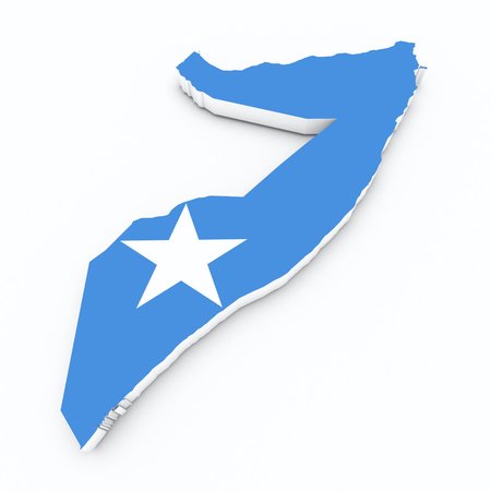 somalia flag on 3d mapの写真素材