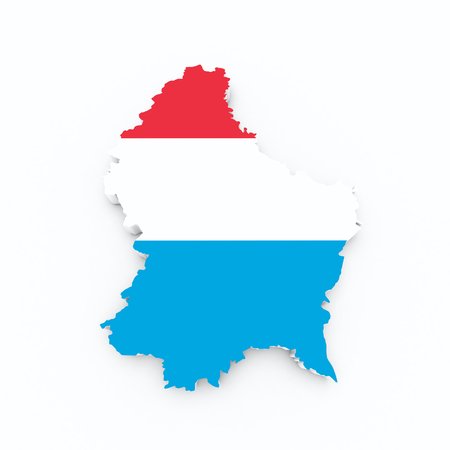 luxembourg  flag on 3d mapの写真素材
