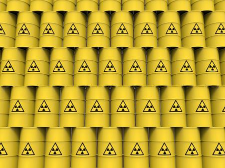 yellow radiation barrelsの写真素材