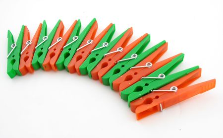 Clothes pegs isolatedの写真素材