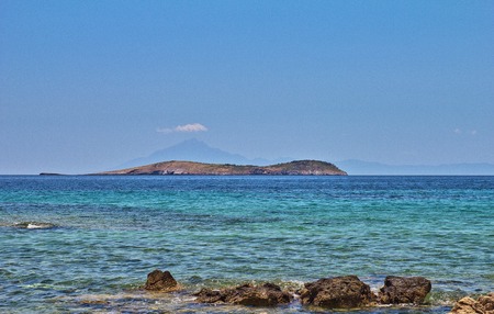 beautiful ocean views from the coast of Thassos island, Greek island.の写真素材