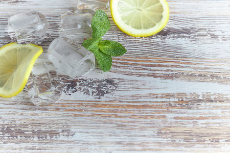 cut lemon on wooden table large plan. horizontal view. citrus fruit.の写真素材